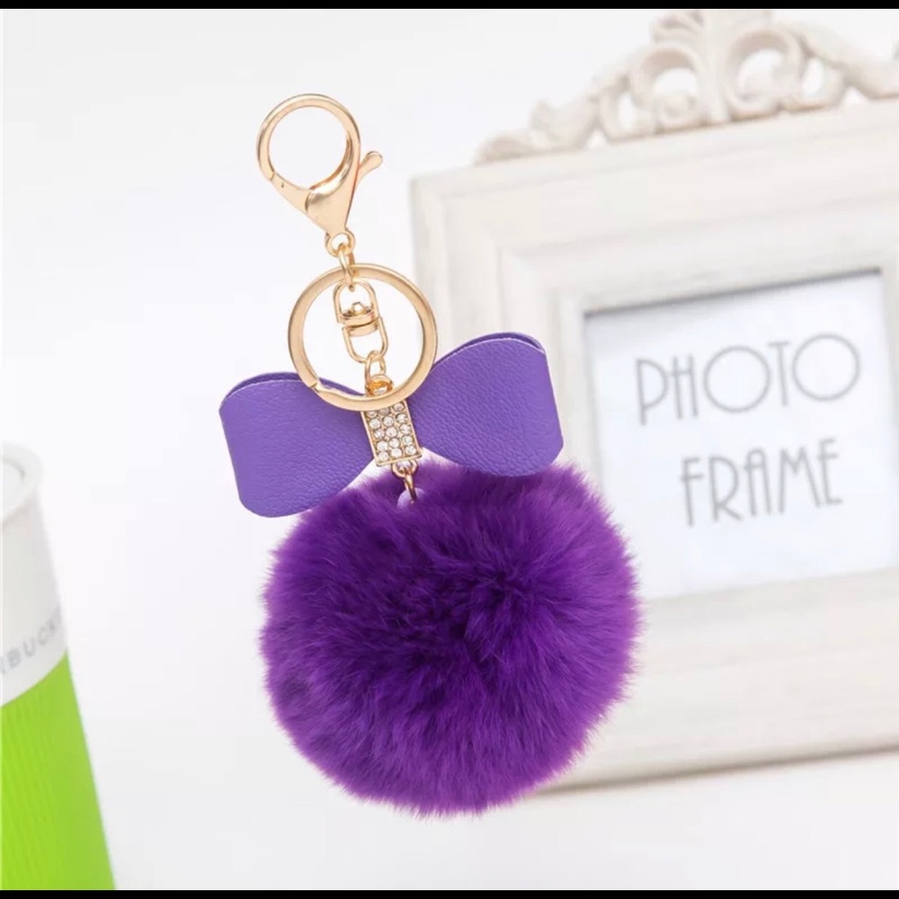 NEW Pom Pom Handbag Charm/Keychain